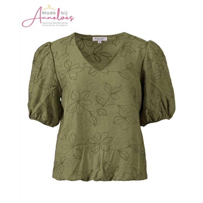 Enjoy Blouson Bloem Borduur 127612 Army Enjoy Blouson Bloem Borduur 127612 Army